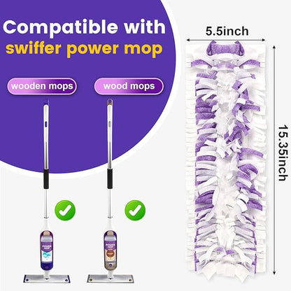 5X Cleaning Power Mop Pads Compatible with Swiffer PowerMop, Disposable Mopping Pad Refills for Cleaning, Multi-Surface Wood Floor Replacement Pads（32 Pack）