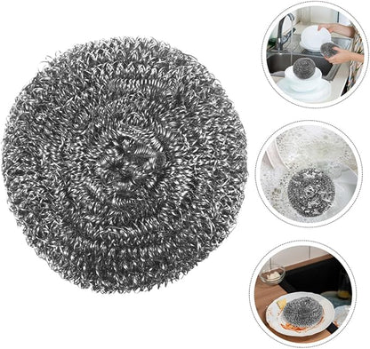 Unomor 8Pcs Stainless Steel Pot Balls Heavy Duty Wire Scrubbers for Kitchen Dish Removal Tool for Stovetops and Pots