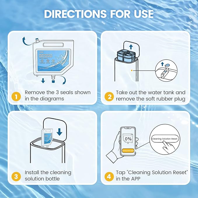 CPLIKE Floor Cleaning Solution Compatible with Dreame L10s Ultra Robot Vacuum Mop, L10S Ultra Detergent Refills, Multi-Surface Cleaner for Hard Floors, 10.14 Fl Oz (3 Pcs