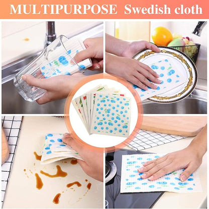 Patelai Mixed Fruit Swedish Kitchen Dishcloths Reusable Dish Towels Absorbent and Fast Dry Cleaning Cloths for Kitchen Blueberry Cherry Strawberry Lemon Pineapple Watermelon Cleaning Wipes (6 Count)