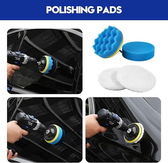 Qydipclin 35Pcs Car Detailing Kit, Car Detailing Brush Set, Car Wash Cleaning Kit, Car Detailing Brushes, Professional Car Care Kit for Interior Exterior Wheels, Blue