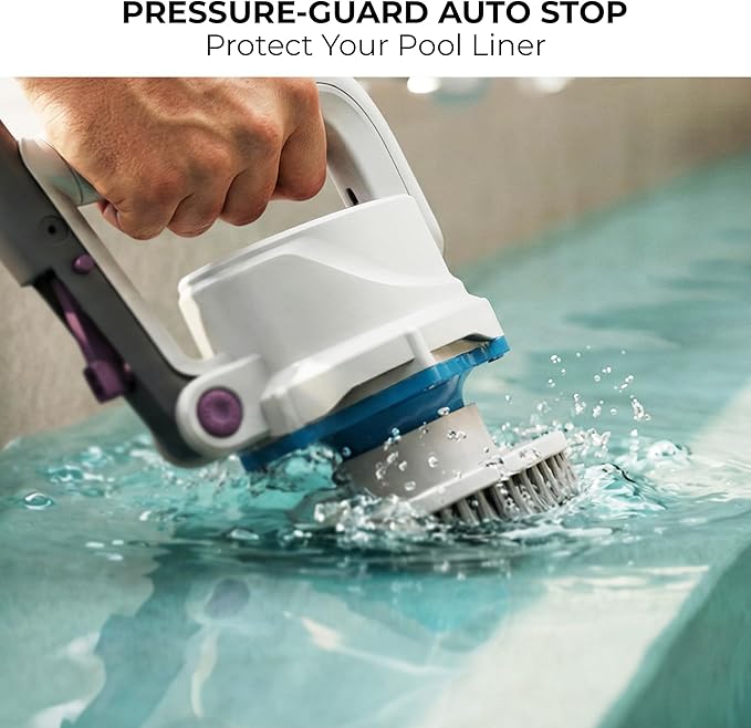 KOKIDO Rechargeable 3-in-1 Pool Brush Head Scrubber - Electric Scrub Brush for Walls, Waterlines, Floors - 3 Brush Heads, 40-Min Runtime, 180° Pivotable Handle, for Inground Aboveground Pools and Spas