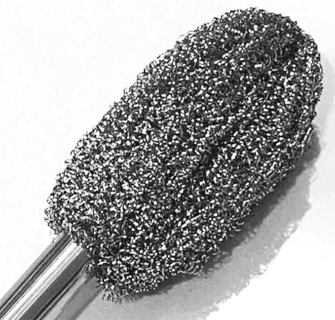 Long Handle Steel Wire Ball, 2 Pcs 12.5 Inch Stainless Steel Ball Brush for Pot, Bottle and Closestool (2)