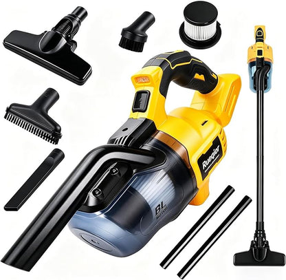 Cordless Vacuum Compatible with DeWalt 20V Battery, 5 in 1 Brushless Vacuum Cleaner with 50KPA 500W Powerful Motor, 50 CFM Portable Hand Vacuum for Home Wood Floor, Carpet, Car (Battery Not Included)