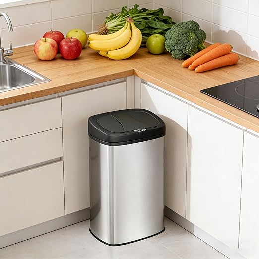 22 Gallon Motion Sensor Trash Can - 82L Stainless Steel Automatic Large Kitchen Trash Can, Touchless Garage Bin with Lid, Hands-Free Waste Bin for Home/Office