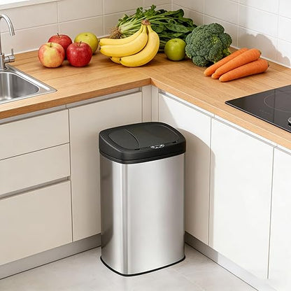 22 Gallon Motion Sensor Trash Can - 82L Stainless Steel Automatic Large Kitchen Trash Can, Touchless Garage Bin with Lid, Hands-Free Waste Bin for Home/Office