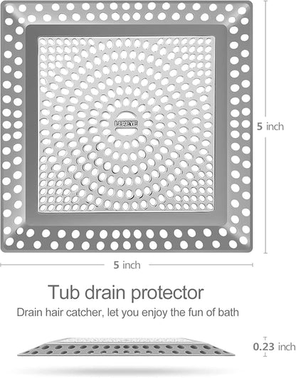LEKEYE Shower Drain Hair Catcher | Drain Strainer | Shower Drain Cover Stainless Steel and Silicone