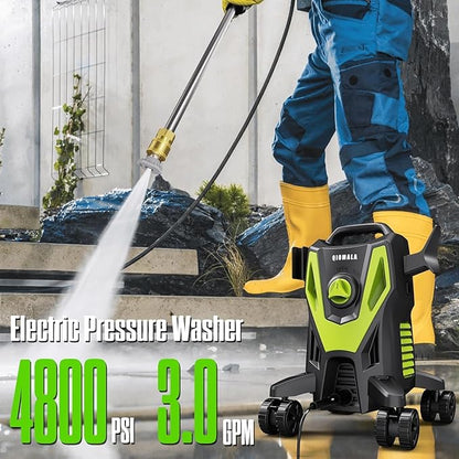 4800PSI PowerWasher with 4 Quick Connect Nozzles, Foam Cannon for Car, Lane, Patio Cleaning