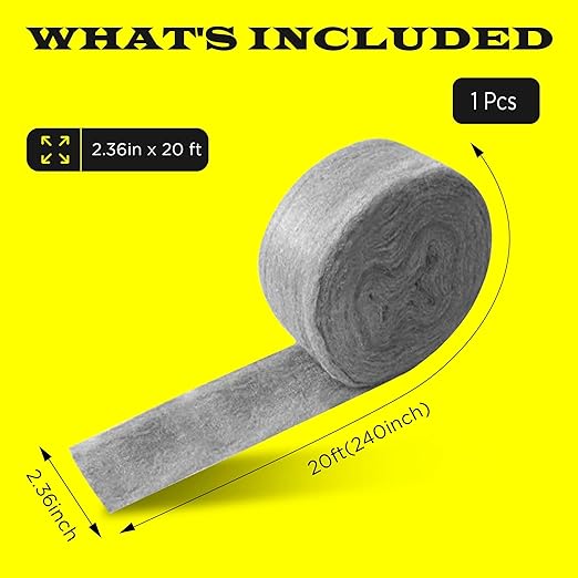 Wool Assortment for Cleaning – 0000 Grade Fine to Coarse Steel Wool Pads & Rolls, Multiple Pack Sizes and Length Options (1" x 20ft)