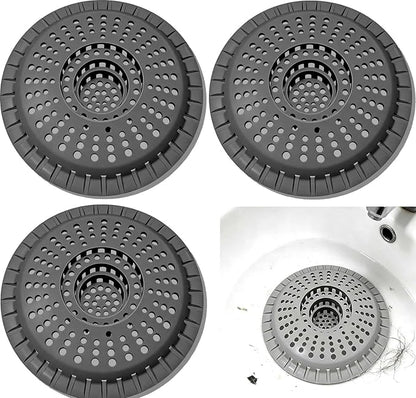 3 Pack Bathroom Sink Drain Strainer, Hair Catcher Shower Drain, Shower Drain Cover, Bathtub Hair Catcher, Silicone Tub Hair Trap Stopper Accessories, Kitchen Sink Garbage Plug Bathroom Necessities