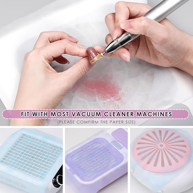 220 Sheets Nail Dust Collector Filter Paper: Disposable Dust Vacuum Filter for Most Nail Dust Fan Extractor Machine, Dust Cleaner Replacement Filter Paper Nail Tech Supplies Accessories for Home Salon