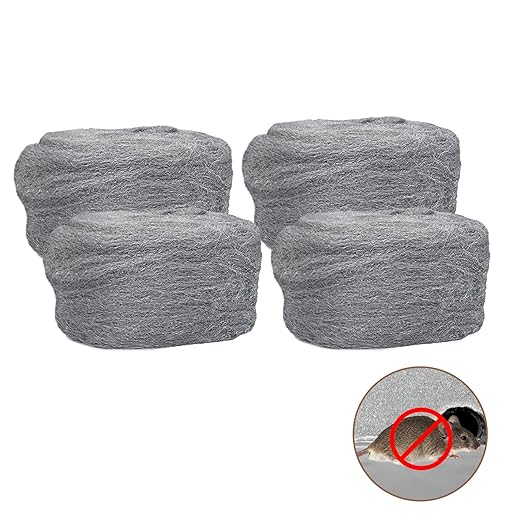 Steel Wool Mice Control - 4 Pcs 2.36"×9.84Ft Steel Wool for Wall Hole/Gap Filler - Best Thing to Get Rid of Mice - Keep Animals Away from Cracks,Siding,Pipeline,Vents in Garden/House/Garage/Kitchen