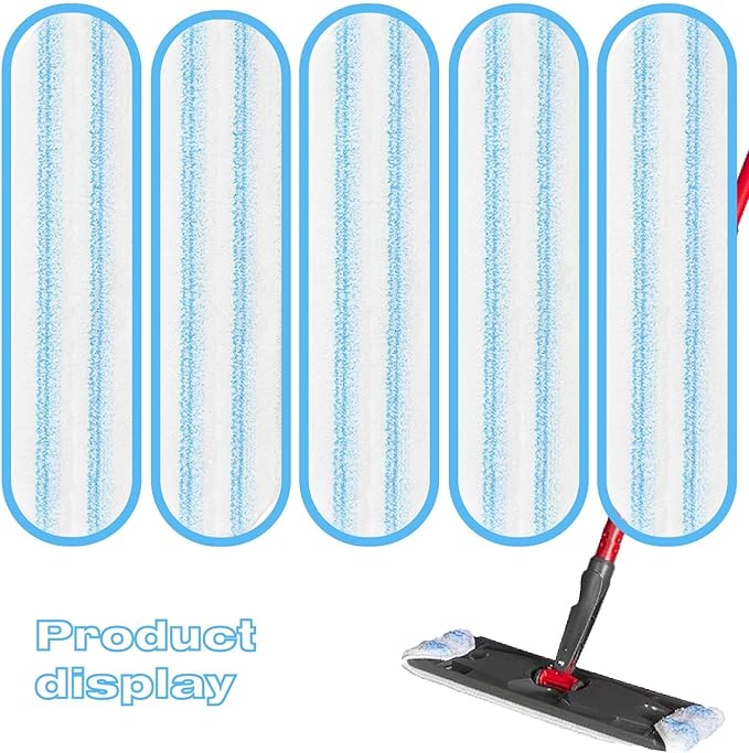 5-Pack Replacement Mop Pads for O-Cedar H2prO/ Vileda H2prO Flat Mop System | Washable Reusable Microfiber Pads