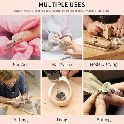 BLUETOP Nail Dust Collector Nail Vacuum Cleaner Table Embedded Dust Extractor Vacuum Professional Built in Desktop Nail Dust Collector Quiet Nail Fan Low Noise for Nail Salon Home
