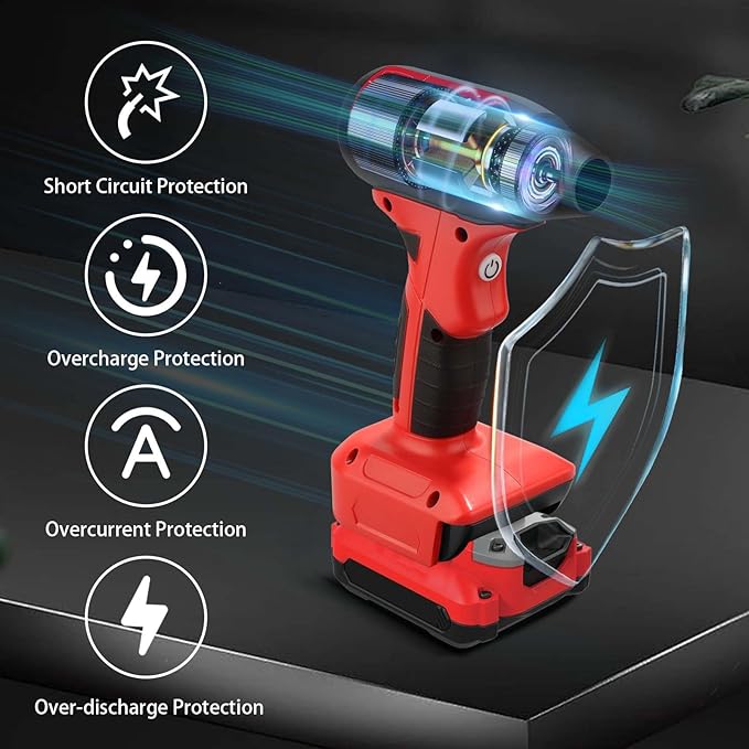 Cordless Leaf Blower, 130000 RPM High Speed Jet Fan, Compatible with Craftsman 20V Battery, Lightweight Handheld Electric Blower for Lawn Care, Yard, Patio, Dust & Debris Cleaning