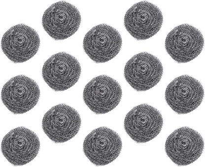 CHILDWEET 15pcs Steel Wire Ball Pot Cleaning Scrubber Set Heavy Duty Metal Scrubber for Pan Grill Stone Cleaning Kitchen Dishwashing Supplies