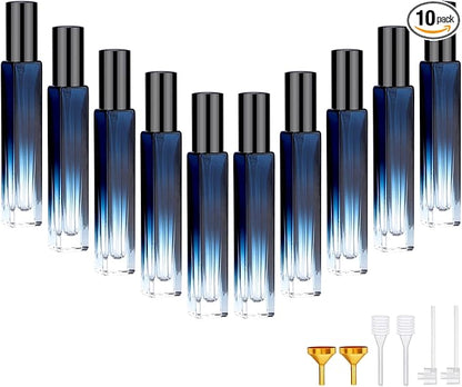 Segbeauty 10 Packs Perfume Bottles Empty, 10ml Refillable Portable Cologne Sprayer, 0.34oz Glass Spray Bottles for Dispensing Perfume, Mini Travel Size Perfume Atomizer Sample Container for Frangrance