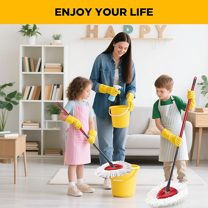 Mop Head Replacement for O-Cedar EasyWring, Mop Heads Replacements with Microfiber, Easy-Cleaning and Machine-Washable, Pack of 6 Mop Replace Heads
