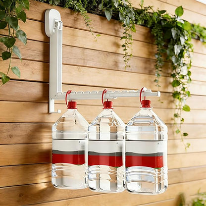 Foldable Clothes Drying Rack, Wall Mounted Drying Rack with Suction Cup, Retractable, Portable Over The Door Hooks Hanger for Laundry Bathroom RV Balcony. (White)