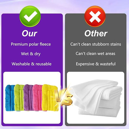 Duster Refill Reusable Fleece Duster Refills, Heavy Duty Feather Dusters Refills Washable Cleaning Pads for Home, Blinds, Car, Pet, Furniture, Fans (5 Pack-Mixed Color)