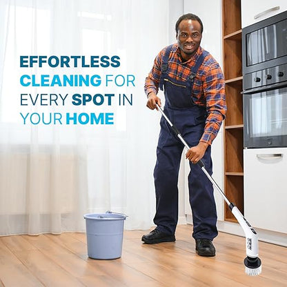 PURSONIC Cordless Rechargeable Power Scrubber Brush with 7 Heads - Extendable & Versatile for Effortless Cleaning