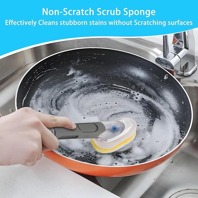 12 Packs Dish Wand Sponge Refills Compatible with Scrub Daddy - Replacement Heads, Dish Scrubber Brush for Cleaning Stuck-on Food, Sponge Replacement Heads for Kitchen Cleaning, (Only Refills)