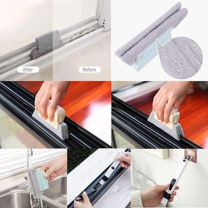 Window Track Cleaner, Window Groove Cleaning Brush Tools Set with Window Slot Clean Brush, Handheld Window Track Cleaner Brushe Tools for Grass lides Gaps, Tile Lines Shutter Car Vents (Mix 3Pcs)