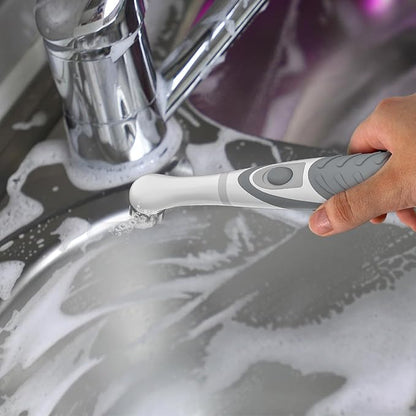 Electric Cleaning Brush with 4 in 1 Multiple Brush Heads,Indoor Household Cordless Motorized Brush for Bathroom Toilet Kitchen Tile Crevice(Gray)