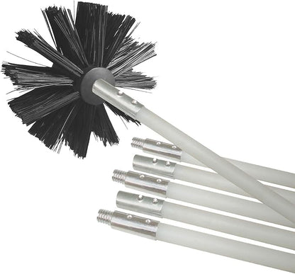 Deflecto DVBRUSH12K/6 Dryer Duct Cleaning Kit, Lint Remover, Extends up to 12 Feet, Synthetic Brush Head, Use with or without a Power Drill