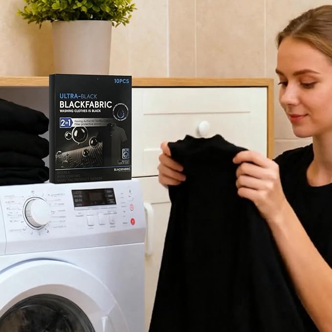 Black Clothing Colour Restore, 10 Pieces Fabric Paint Dark Tablets, Colour Grabber Laundry Sheets, Restore Color Long-Lasting Laundry Supplies, for Cotton Linen Wool T-Shirts Shoes Jeans