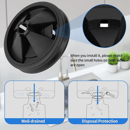 RQYEKDO 2-Pcs Upgrade Thicken Garbage Disposal Splash Guards, 3 3/8 Inch Sink Baffle Drain Plugs QCB-AM Replacement for InSinkErator Evolution Series Moen Models
