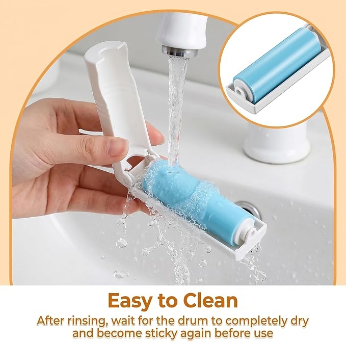 Mini Lint Roller for Travel, 8 Pcs Reusable Washable Hair Remover Lint Rollers with Sticky Gel Foldable Hair Lint-Roller for Clothing, Pet Hairs, Car Seats (3.7 x 1.1 in)