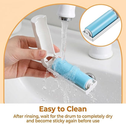Mini Lint Roller for Travel, 8 Pcs Reusable Washable Hair Remover Lint Rollers with Sticky Gel Foldable Hair Lint-Roller for Clothing, Pet Hairs, Car Seats (3.7 x 1.1 in)