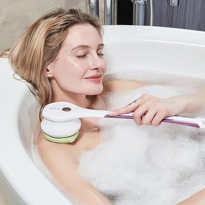 Electric Body Brush,5 Attachments Brush Heads Electric SPA Spin Scrubber for Shower Bathing Cleansing Wash Deep Cleaning with Silicone Rechargeable IPX7 Waterproof