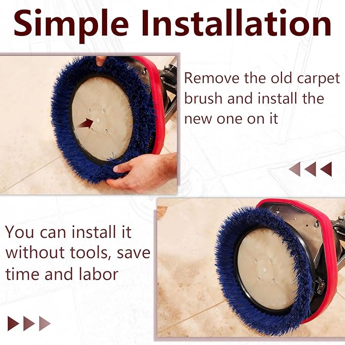 2 Pack 237058 Blue Crimped Polypropylene Scrub Orbiter Brush Replacement for Oreck Commercial ORB550MC, ORB600MW and ORB700MC Orbiter Floor Machines, for Bissell BGEM9000