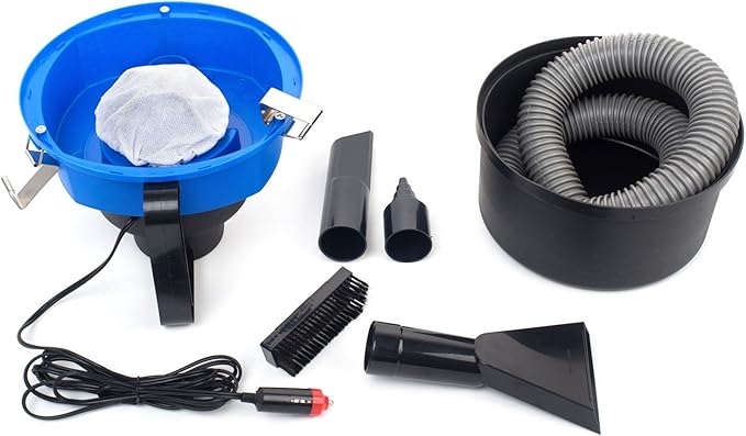Ideas In Life 12 Volt Wet/Dry Auto Canister Vacuum Perfect for Car, Auto, Truck, Van, or Vehicle. Low Powered 12 Volt Cigarette Lighter Socket. Portable 12V Light Duty Vac