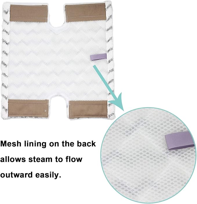 6 Pack Steam Mop Pads Replacement P184WQ for Shark Genius Steam Mop S5003D & Lift-Away Pro Steam Mop S3973 S3973D S3973WM S5001 S5002Q S5003A S5004 S5004W S6001W S6001WM S6002C S6003D S6003W