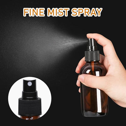 Jaisie.W 4 oz Glass Spray Bottles with Fine Mist Sprayer 16 Pack - Amber Refillable Empty Containers for Essential Oils, Perfumes, Toner, Hair, Skin Care, Plants, Cleaning Solutions & Travel