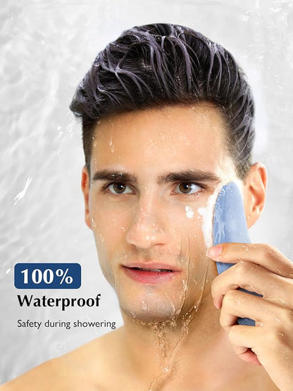 COSLUS JMY05 Facial Cleansing Brush Silicone Face Scrubber: IPX7 Waterproof Rechargeable Face Wash Brush, 4 Cleansing Modes, Electric Face Brush for Cleaning, Exfoliating, Massaging