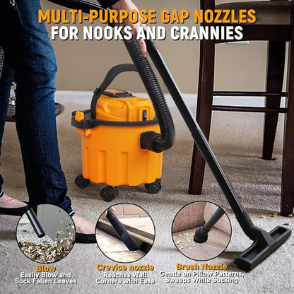 Hoteche 20V Cordless Shop Vacuum Portable Garage & Workshop Vac with 10L Dust Cup, Blowing Function, Quiet Operation