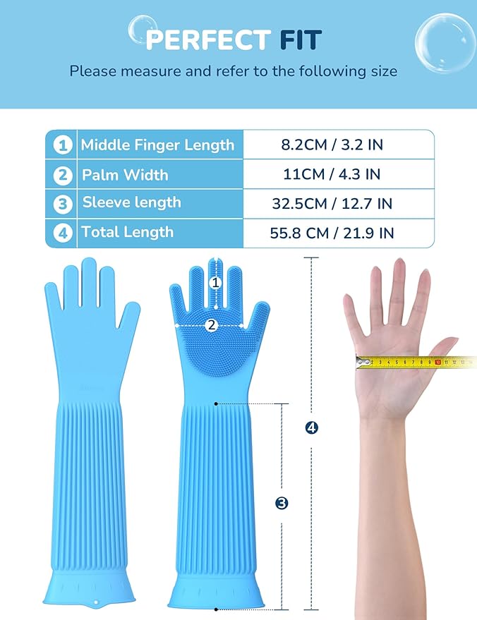 Pecute Pet Grooming Gloves, Heat Resistant Cat Bathing Gloves with High-Density Teeth, Silicone Dog Bathing Gloves with Enhanced Five Finger Design, Bathing and Massaging for Dogs and Cats