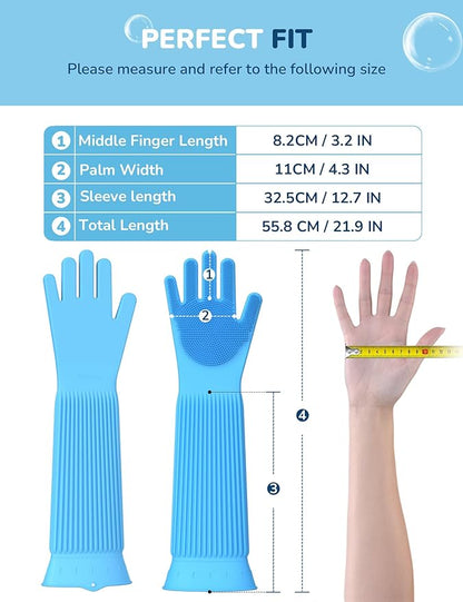 Pecute Pet Grooming Gloves, Heat Resistant Cat Bathing Gloves with High-Density Teeth, Silicone Dog Bathing Gloves with Enhanced Five Finger Design, Bathing and Massaging for Dogs and Cats