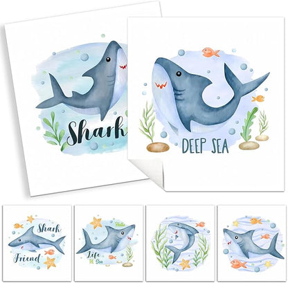 Swedish Dishcloths for Kitchen | 6 Pack Floral Reusable Paper Towels Washable | Swedish Dish Towels | Non-Scratch Cellulose Sponge Cloths | No Odor, Biodegradable Cleaning Cloths, Shark