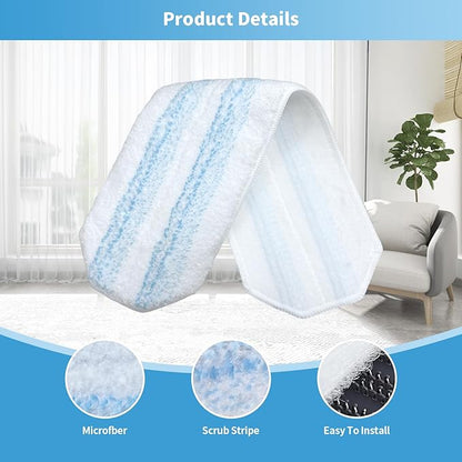 6 Pack Microfiber Mop Pads for O-Cedar H2prO Flat Mop System, Washable and Reusable Mop Replacement Heads for Floor Deep Cleaning, Mop Pad Refills for Wet Dry Floor