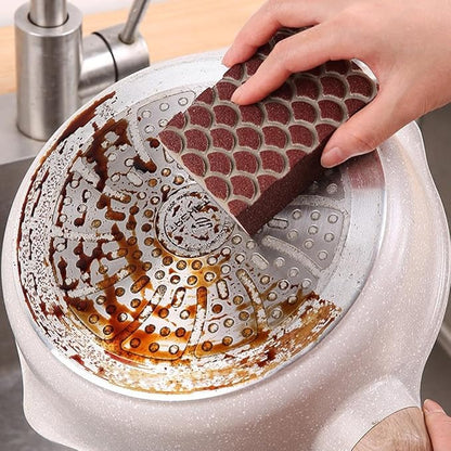 Magic Emery Cleaning Sponge, Convenient Scrub Sponge, Heavy Duty Wok Sponges with Strong Decontamination, Multi Functional Cleaning Supplies for Kitchen Pots Pans and Household Use