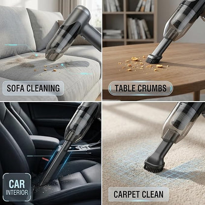 Handheld Car Vacuum Small Portable Cordless High Power, 3 in 1 Dust Buster/Air Blower/Inflator Mini Vacuum Cleaner, HEPA Filter Type-C Charge, 7 Tools for Pet Hair/Keyboard/Snow Debris/Sofa/Car