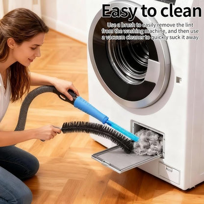 Dryer Vent Cleaner Kit - Universal Vacuum Hose Attachment & Lint Brush, Effectively Clean Clogged Dryer Ducts, Fit Most Vacuums for Dryer, Refrigerator Coils & Behind Appliances (Gray)