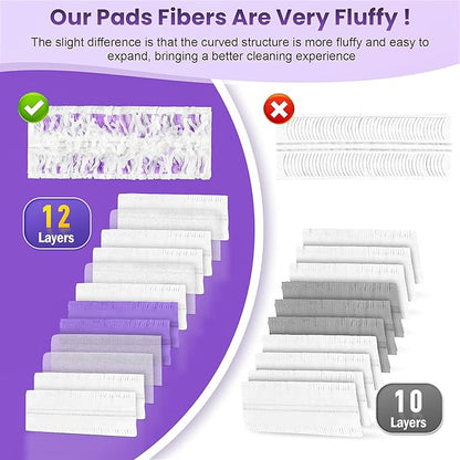 12 Pack Disposable Power Mop Refills Compatible with Swiffer Power Mop, for Swiffer Power Mop Pads, for Floor Cleaning, Unscented & Thickened Pads