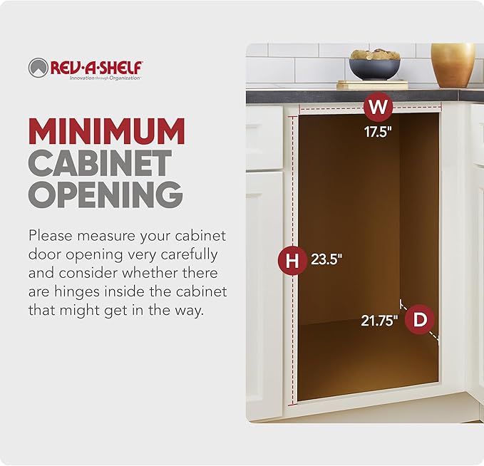 Rev-A-Shelf 50 Qt Bottom Mount Double Pullout Under Cabinet Trash Cans w/Soft-Close for Base Cabinets, Min Opening Width of 17.5", Metallic Silver, 4WCBM-2150DM-2