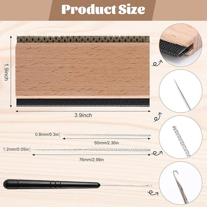 Cashmere Comb Double Sided Sweater Shaver Snag Repair Tool Kit with Snag Repair Needles Latch Hook Multifunction Fabric Clothes Shaver Travel Pilling Remover(Beech)